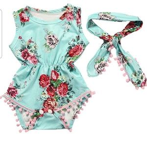 💐BabyGirl romper head band INCLUDED W/giftbox